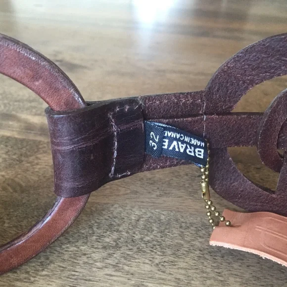 Brown Leather Belt Rave - Picture 2 of 4